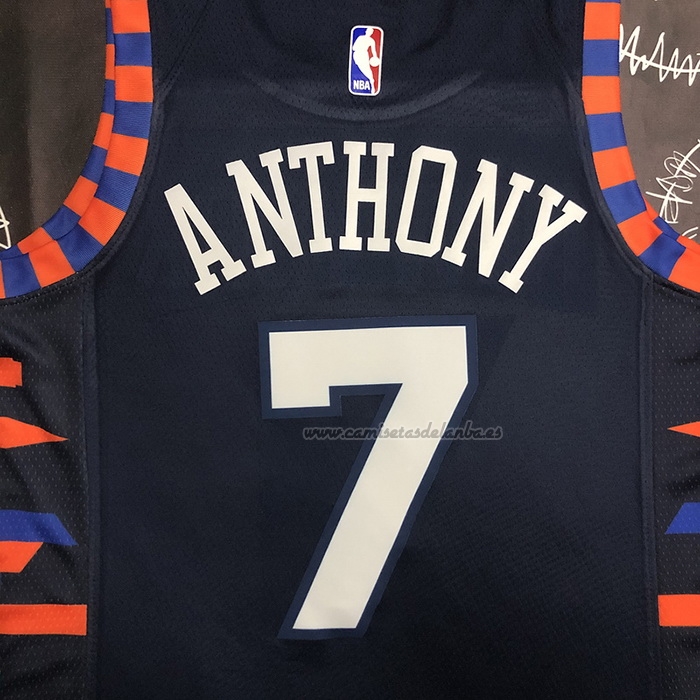 Camiseta New York Knicks Carmelo Anthony NO 7 Ciudad Edition 2019-20 Azul